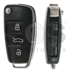 OEM Flip Key for Audi R8 Buttons:3 / Frequency:433MHz / Transponder: ID 48/Megamos / Part No:420 837 220 / Immobiliser System:Dashboard / Blade signature:HU66 OEM Flip Key for Audi R8 Buttons:3 / Frequency:433MHz / Transponder: ID 48/Megamos / Part No:420 837 220 / Immobiliser System:Dashboard / Blade signature:HU66