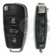 OEM Flip Key for Audi R8 Buttons:3 / Frequency:433MHz / Transponder: ID 48/Megamos / Part No:420 837 220 / Immobiliser System:Dashboard / Blade signature:HU66