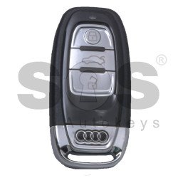 OEM Smart Key for Audi S7 Buttons: 3 / Frequency: 434MHz / Transponder: HITAG Audi/ PCF7945ATJ /  Blade signature: HU66 / Immobiliser System: BCM / Part No: 810959754C / Keyless Go 
