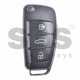 OEM Flip Key for Audi Q2 Buttons:3 / Frequency:434MHz / Transponder: Megamos Crypto/ 128-bit/ AES / Blade signature: HU162T / Part No: 81A837220D / Keyless Go