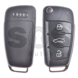 OEM Flip Key for Audi Q2 Buttons:3 / Frequency:434MHz / Transponder: Megamos Crypto/ 128-bit/ AES / Blade signature: HU162T / Part No: 81A837220