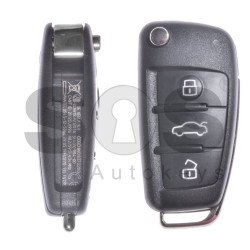 OEM Flip Key for Audi A3 / S3 / RS3 Buttons:3 / Frequency:434MHz / Transponder: Megamos Crypto/ 128-bit/ AES / Blade signature: HU66 / Part No: 8V0837220D / Keyless Go OEM Flip Key for Audi A3 / S3 / RS3 Buttons:3 / Frequency:434MHz / Transponder: Megamos Crypto/ 128-bit/ AES / Blade signature: HU66 / Part No: 8V0837220D / Keyless Go