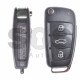 OEM Flip Key for Audi A3 / S3 / RS3 Buttons:3 / Frequency:434MHz / Transponder: Megamos Crypto/ 128-bit/ AES / Blade signature: HU66 / Part No: 8V0837220D / Keyless Go
