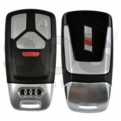 OEM Smart Key for Audi Buttons:3+1P / Frequency:433 MHz / Transponder:Newest / Blade signature:HU162T /  Part No: 4M0.959.754.BA; 4M0.959.754.BD; 8W0.959.754.CD /  Keyless GO