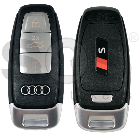 OEM Smart Key for Audi Buttons: 3  / Frequency: 434MHz /  Transponder: 5D LOCKED CHIP  / Part No: 8Y0.959.754.CS / Keyless Go /  