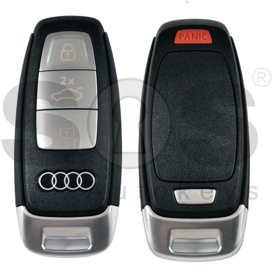OEM Smart Key for Audi Buttons: 3+1 / Frequency: 433MHz /  Transponder: 5D LOCKED CHIP  / Part No:  8Y0.959.754.CK   / Keyless Go /  