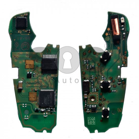 Flip Key (PCB) For Audi A6 / Q7 2003 - 2015 Buttons:3 / Frequency:868MHz / Transponder:ID8E / Blade signature:HU66 / Immobiliser System:Kessy / Part No:4F0 837 220 R / AFTERMARKET