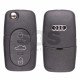 Flip Key for Audi A3/A4/A6/A8/TT Buttons:3 / Frequency:433MHz / Transponder:ID48/ID48 CAN / Blade signature:HU66 / Part No:4D0 837 231 A (Remote Only)