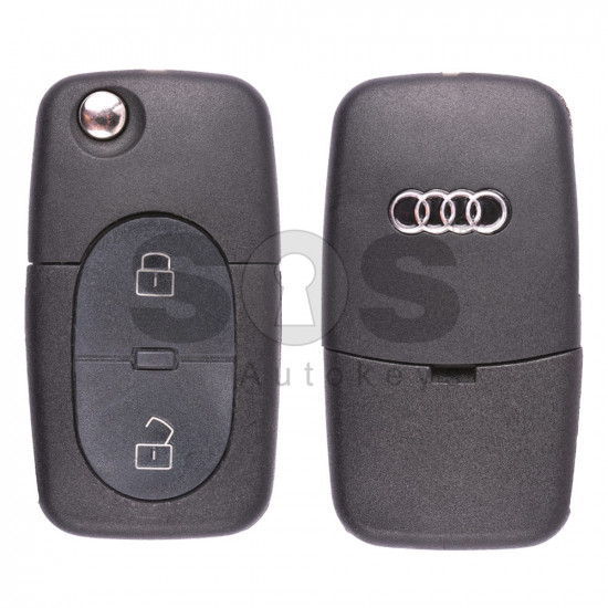 Flip Key for Audi A3 Buttons:2 / Frequency:433MHz / Transponder:ID48/ID48 CAN / Blade signature:HU66 / Part No:4D0 837 231 A  (Remote Only)