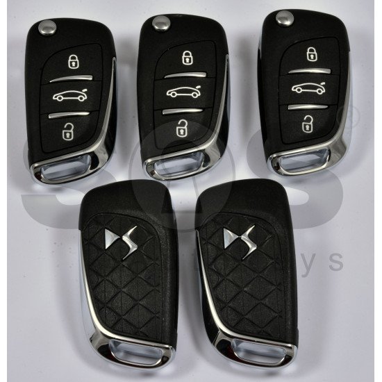 OEM Flip Key for Citroen DS4 Buttons:3 / Frequency:434 MHz / Transponder:PCF 7941 / Blade signature: VA2/ HU83 / Immobiliser System:BCM / Part No: 5FA 010 354-10 / FCC:5FA010354-00