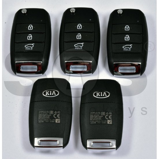 OEM Flip Key for Kia Sportage 2016+ Buttons:3 / Frequency:433 MHz / Transponder:4D60 80-Bit/Tiris DST80 / Blade signature:HY22 / Immobiliser System:Immobiliser Box/ Part No:95430 D9200 (TP)/RKE-4F26/54816 V10 0321