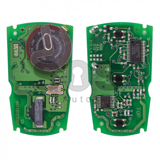 OEM Smart Key (PCB) for BMW E-Series Buttons:3 / Frequency:868 MHz / Transponder:PCF 7945 / Blade signature:HU92 / Immobiliser System:CAS 3/3+ / Part. No: 66129268488