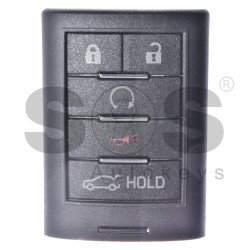 OEM Smart Key for Cadillac Buttons:5 / Frequency: 434MHz / Transponder: PCF 7952 / Blade signature:HU100 / Manufacturer: Hella / Keyless Go (Automatic Start)