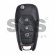 OEM Flip  Key for Chevrolet Buttons:3 / Frequency:433MHz / Transponder:HITAG2/ID46/PCF7937 / Blade signature:HU100 / Immobiliser System:BCM / Part No:13513927