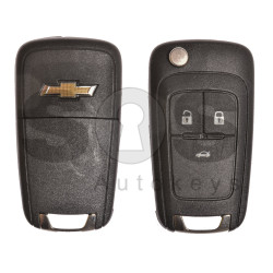 OEM Flip Key for Chevrolet Buttons:3 / Frequency:315MHz / Transponder:HITAG2/ID46 / Blade signature:HU100 / Immobiliser SystemBCM / Part No:13500223/13500460