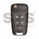 OEM Flip Key for Chevrolet / Buttons:5 / Frequency: 315MHz /Transponder: HITAG2/ ID46 / Blade signature: HU100 / Immobiliser System: BCM 
