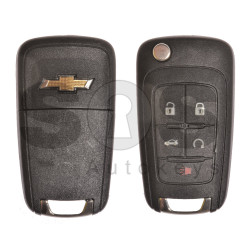 OEM Flip Key for Chevrolet / Buttons:5 / Frequency: 315MHz /Transponder: HITAG2/ ID46 / Blade signature: HU100 / Immobiliser System: BCM 