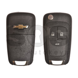 OEM  Flip Key for Chevrolet Buttons:3 / Frequency:315 MHz /Transponder:HITAG2/ID46 / Blade signature:HU100 / Immobiliser System:BCM / Part No:13500317/13500217 / Keyless GO