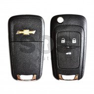 Key Shell (Flip) for Chevrolet Buttons:3 / Blade signature: HU100 / (With Logo) / (Empty box) Key Shell (Flip) for Chevrolet Buttons:3 / Blade signature: HU100 / (With Logo) / (Empty box)
