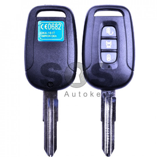 OEM Regular Key for Chevrolet Captiva/Opel Antara Buttons:3 / Frequency:433MHz / Transponder:PCF 7936/ID46 / Blade signature:DWO5 / Immobiliser System:BCM / Part No:13500221/96628232