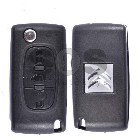 OEM Flip Key for Citroen Buttons:3 / Frequency:433MHz / Transponder: PCF 7941 A / Blade signature:VA2 / Immobiliser System:BCM / Part No: 644488