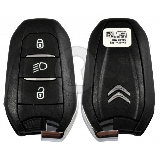 OEM Smart Key for Citroen Buttons:3 / Frequency: 433MHz / Transponder: HITAG AES  / FCCID: IM3A / Blade signature: VA2/HU83 / Part No: 98 281 195 ZD / 98281195ZD / Keyless Go