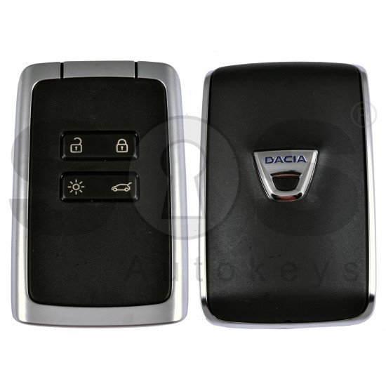 OEM Smart Card  Dacia Buttons:4 / Frequency:433MHz / Transponder: NCF29A HITAG AES/ Blade signature:VA2 / Immobiliser System:BCM /  Keyless GO / Black&Silver 