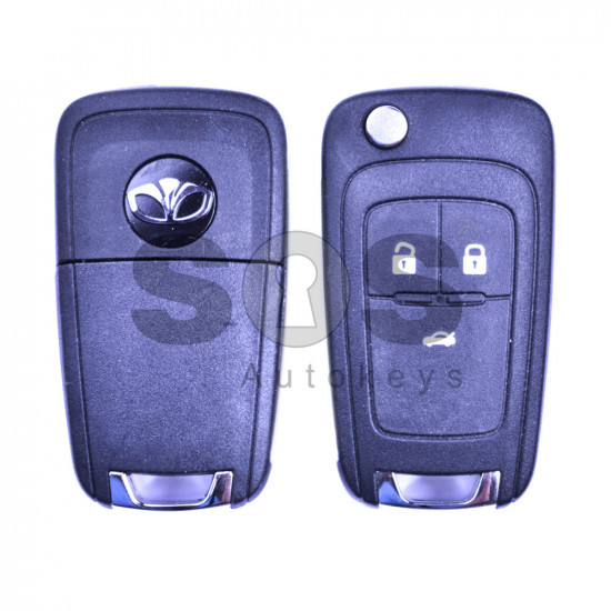 OEM Flip  Key for Daewoo Buttons:3 / Frequency:433MHz / Transponder:PCF 7937 /  Blade signature:HU100 / Immobiliser System:BCM / Part No:GM13500210