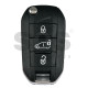 OEM  Flip Key for Fiat   Buttons:3 / Frequency:434MHz / Transponder:  NCF296/HITAG 128 BIT AES  / Part No : 98480942/98 480 942 80 