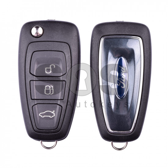 OEM Flip Key for Ford Mondeo Buttons:3 / Frequency:433MHz / Transponder:4D63 / Blade signature:HU101 / Immobiliser System:Dashboard / Part No:AM5T-15K601AA
