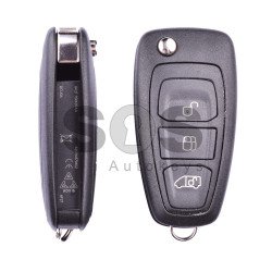 OEM Flip Key for Ford Transit 2015+ Buttons:3 / Frequency:433 MHz / Transponder:4D63 80-Bit / Blade signature:HU101 / Immobiliser System:Dashboard / Part No: 2040178 / 181178 / BK2T-15K601-AA / BK2T-15K601-AC