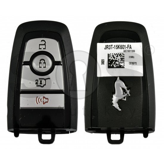 OEM Smart Key For Ford Mustang  Buttons:3+1 / Frequency:315MHz / Transponder:HITAG PRO / Blade signature:HU101 / Part No:JR3T-15K601-FA / Keyless GO 