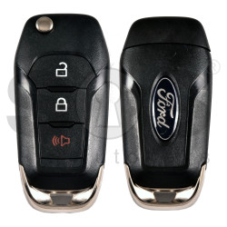 OEM Flip Key for Ford F-150 204 Buttons:2+1 / Frequency:433MHz / Transponder: PCF7945/HITAG PRO  / Blade signature: HU101 / Part No: PC3T-15K601-HA / USED 