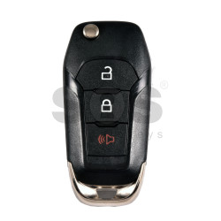 OEM Flip Key for Ford F-150 204 Buttons:2+1 / Frequency:433MHz / Transponder: PCF7945/HITAG PRO  / Blade signature: HU101 / Part No: PC3T-15K601-HA / USED 