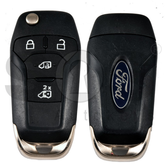 OEM Flip Key for Ford  Buttons:4 / Frequency:434MHz / Transponder: PCF7945/HITAG PRO  / Blade signature:HU101 / Part No:  KK3T-15K601-AB