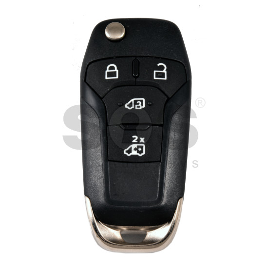 OEM Flip Key for Ford  Buttons:4 / Frequency:434MHz / Transponder: PCF7945/HITAG PRO  / Blade signature:HU101 / Part No:  KK3T-15K601-AB