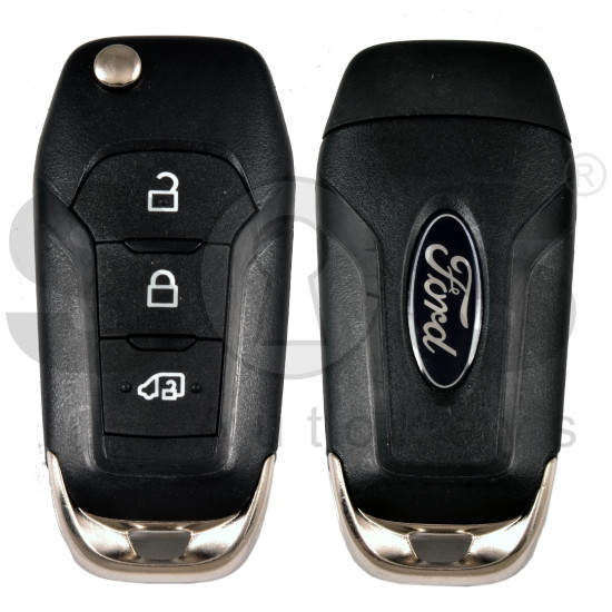 OEM Flip Key for Ford  Buttons:3 / Frequency:434MHz / Transponder: PCF7945/HITAG PRO    / Part No:  LK4T-15K601-CA