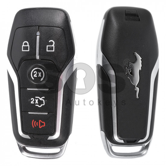 OEM Smart Key for Ford Mustang Buttons:4+1 / Frequency:902MHz / Transponder:HITAG Pro / Blade signature:HU101 / Part No:FR3T-15K601-CC / Keyless Go ( Automatic Start ) 