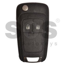 OEM Flip Key for Buick(GM) / Buttons:2 / Frequency: 315MHz / Transponder: HITAG2/ ID46 / Blade signature: HU100 / Immobiliser System: BCM / Part No: 13503658 / Keyless GO