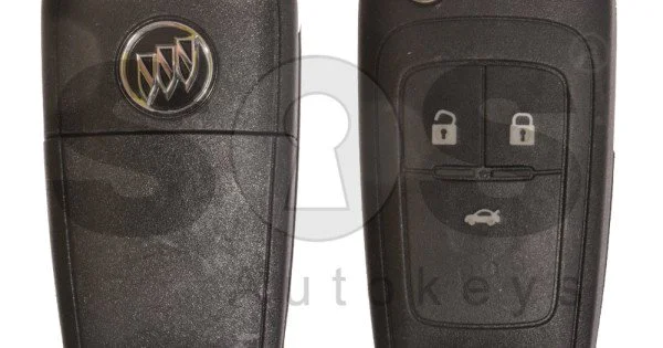 OEM Flip Key for Buick(GM) / Buttons:3 / Frequency: 315MHz / Transponder:  HITAG2/ ID46 / Blade signature: HU100 / Immobiliser System: BCM / Part No:  