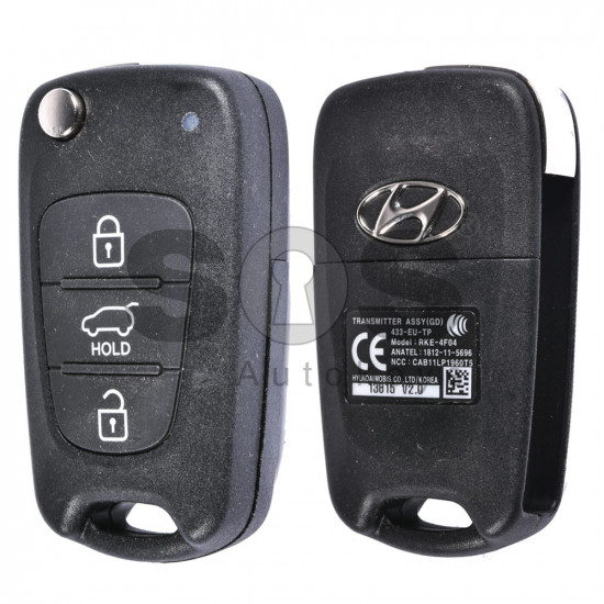 OEM Flip Key for Hyundai Buttons:3 / Frequency:433MHz / Transponder:4D60 80-Bit / Blade signature:HY22 / Part No 53116 VL1 0072/ 95430-2V001/ 95430-1KA001/ 95430-A5101
