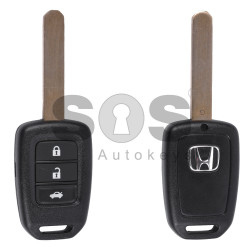 OEM Regular Key for Honda Buttons:3 / Frequency:433MHz / Transponder:HITAG 3 / Blade signature:HON66