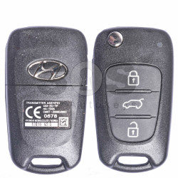 OEM Flip Key for Hyundai Buttons:3 / Frequency:433MHz / Transponder:PCF 7936/ HITAG2/ ID46 / Blade signature:HY22 / Immobiliser System:Immobiliser Box / Part.No.: 95430-2L600