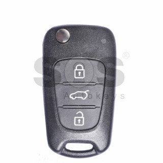 OEM Flip Key for Hyundai Buttons:3 / Frequency:433MHz / Transponder:PCF  7936/ HITAG2/ ID46 / Blade signature:HY22 / Immobiliser System:Immobiliser  Box