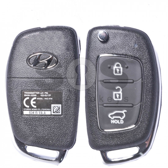 OEM Flip Key for Hyundai Buttons:3 / Frequency:433MHz / Transponder:PCF 7936/ ID46/ HITAG2 / Blade signature:HY22 / Immobiliser System:Immobiliser Box / Part No:RKE-4S08