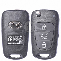 OEM Flip Key for Hyundai IX20 2012 - 2015 Buttons:3 / Frequency:433MHz / Transponder:4D60 80-Bit / Blade signature:HY22 / Immobiliser System:Immobiliser Box / Part No: 95430-1K001 / RKE-4F04