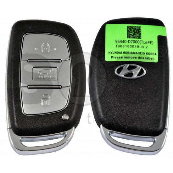 Smart Key for Hyundai Tucson 2019+ Buttons:3 / Frequency:433MHz / Transponder: HITAG3/ NCF2971X/ NCF2972X / Blade signature: HY22 / Part No: 95440-D7000 / Keyless Go