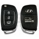 OEM Flip Key for Hyundai ELANTRA 2012+ Buttons:3 / Frequency:433MHz / Transponder:PCF 7936/ ID46/ HITAG2 / Blade signature:HY22 / Immobiliser System:Immobiliser Box / Part No:OKA-865T(MD FL-TP)