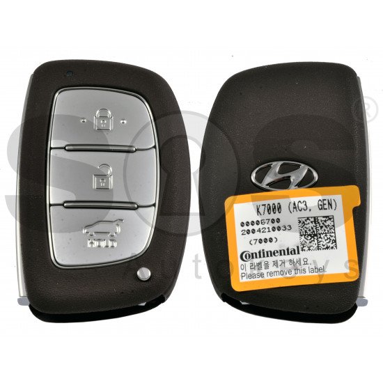 OEM Smart Key for Hyundai I 10 Buttons:3 / Frequency: 433MHz / Transponder:HITAG3/ NCF2951X/ NCF2952X / Blade signature:HY22 / Part No:95440-K7000/ Keyless Go