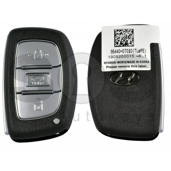OEM Smart Key for Hyundai 2020+ Buttons:3 / Frequency: 433MHz / Transponder:HITAG3/ NCF2951X/ NCF2952X / Blade signature:HY22 / Part No:95440-D7010 / Keyless Go